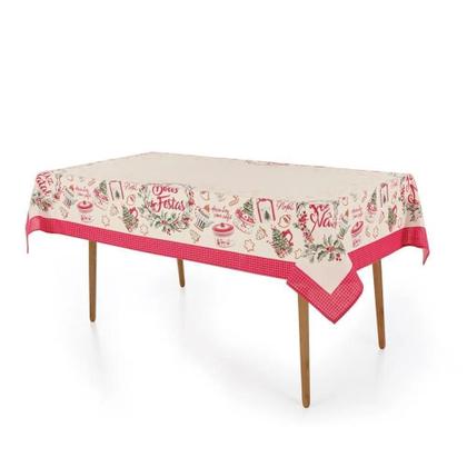 Imagem de Toalha de Mesa Natalina Retangular 8 Lugares 1,40x2,50m Enfeites Natal Karsten