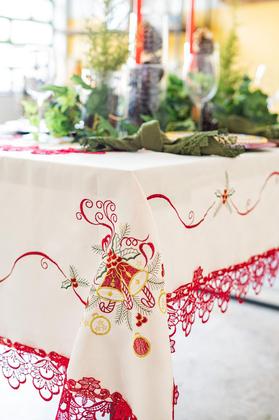 Imagem de Toalha De Mesa Natalino Branco 8 Lugares Rafimex