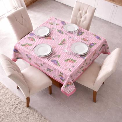 Imagem de Toalha de Mesa Oxford Estampada 1,45m x 1,45m Festa Buffet para 4 Cadeiras Quadrada