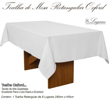 Imagem de Toalha De Mesa Oxford Retangular 2,50x1,45m 8 Lugares
