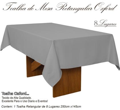 Imagem de Toalha De Mesa Oxford Retangular 2,50x1,45m 8 Lugares