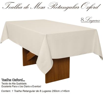 Imagem de Toalha De Mesa Oxford Retangular 2,50x1,45m 8 Lugares