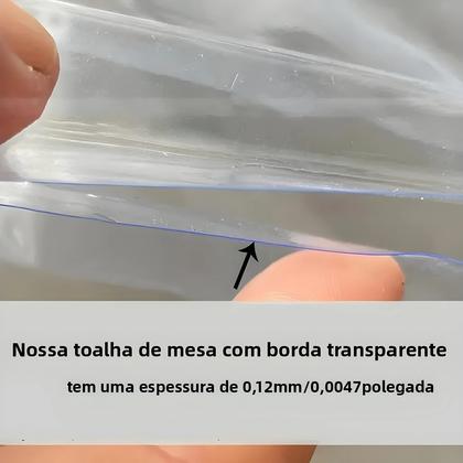 Imagem de Toalha De Mesa Plástica Redonda Transparente À Prova d'Água E Óleo PEVA Com Manga Protetora