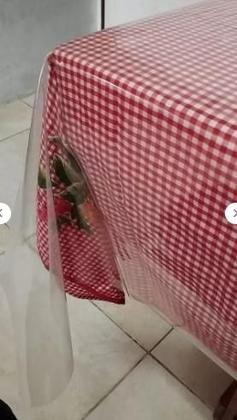 Imagem de Toalha de Mesa Plástico Impermeável PVC Transparente Tamanhos  Protetor de Mesa ou Móveis