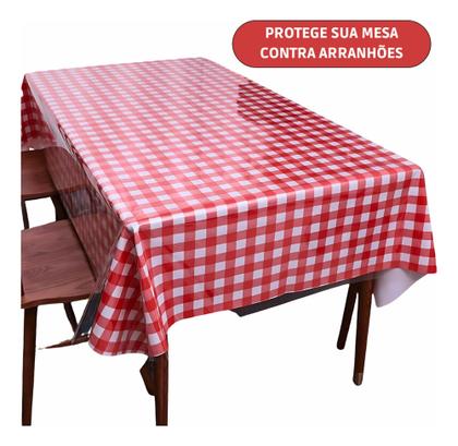 Imagem de Toalha De Mesa Plástico Transparente 2,20mx1,40m 4/6 Lugares