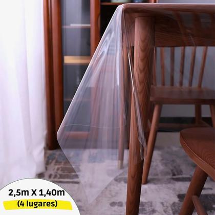 Imagem de Toalha De Mesa Plástico Transparente 2,50mx1,40m 4/6 Lugares
