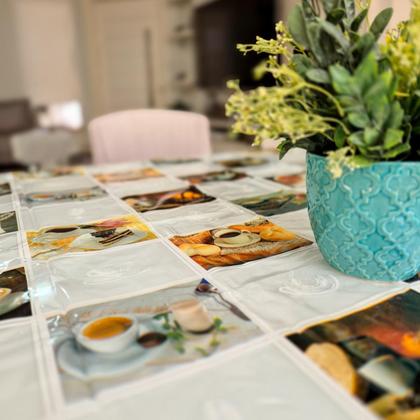 Imagem de Toalha de Mesa PVC Cristal 3,00x1,40 Transparente Com Estampa Impermeável Protetora