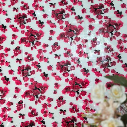 Imagem de Toalha de Mesa PVC Cristal 3,00x1,40 Transparente Com Estampa Impermeável Protetora