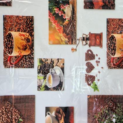 Imagem de Toalha de Mesa PVC Estampada Transparente Estampada  4,00m x1,40m  Protetora 8 a 10 Lugares