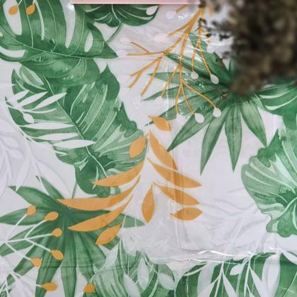 Imagem de Toalha de Mesa PVC Estampada Transparente Estampada  4,00m x1,40m  Protetora 8 a 10 Lugares