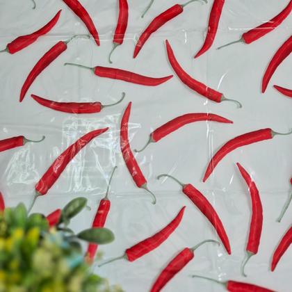 Imagem de Toalha de Mesa PVC Estampada Transparente Estampada  4,00m x1,40m  Protetora 8 a 10 Lugares