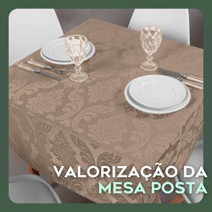 Imagem de Toalha De Mesa Quadrada 4 Cadeiras 1,40x1,40 Tecido Jacquard