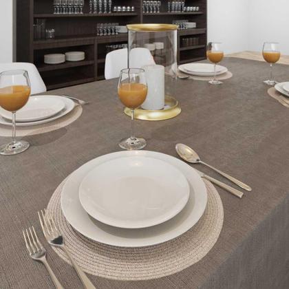 Imagem de Toalha De Mesa Quadrada Cinza Rústica 2,20 X 2,20