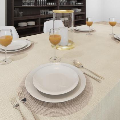 Imagem de Toalha De Mesa Quadrada Creme Rústica 1,80 X 1,80