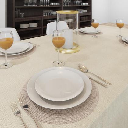 Imagem de Toalha De Mesa Quadrada Creme Rústica 2,00 X 2,00