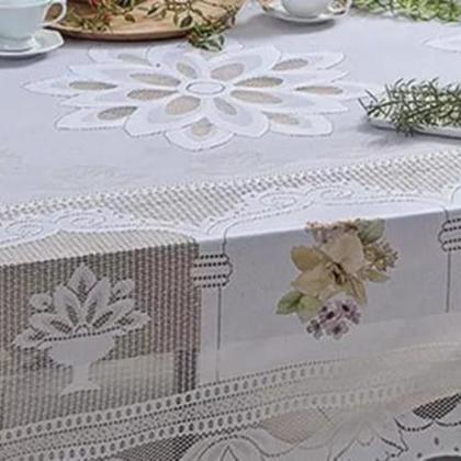 Imagem de Toalha de Mesa Quadrada Criativa 1,60m x 1,60m RendhAC - Flor Queimada