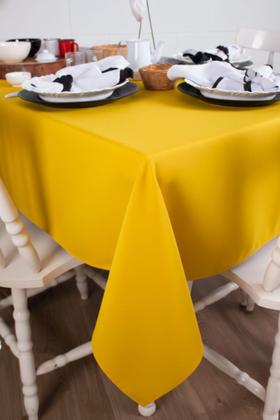 Imagem de Toalha de Mesa Quadrada em Oxford Amarelo Ouro