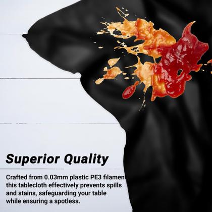 Imagem de Toalha de mesa QZYL preta descartável 12 peças 137 x 274 cm retangular