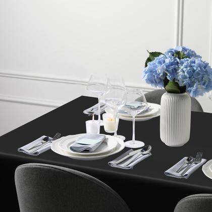 Imagem de Toalha de mesa QZYL preta descartável 12 peças 137 x 274 cm retangular