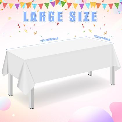 Imagem de Toalha de mesa Ragnhild White Plastic, pacote com 16, 137 x 274 cm