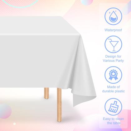 Imagem de Toalha de mesa Ragnhild White Plastic, pacote com 16, 137 x 274 cm
