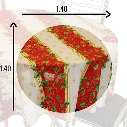 Imagem de Toalha De Mesa Redonda 4cadeiras/lugares 1,40m Oxford Natal