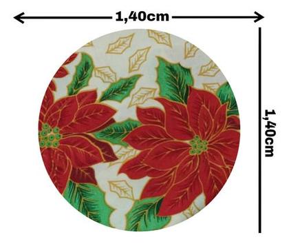 Imagem de Toalha De Mesa Redonda 4cadeiras/lugares 1,40m Oxford Natal