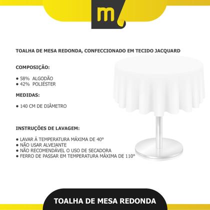 Imagem de Toalha De Mesa Redonda Bege Colméia 4 Lugares