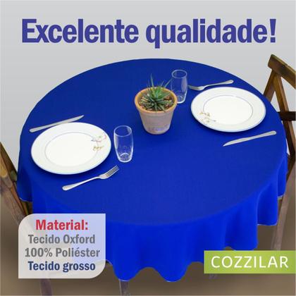 Imagem de Toalha De Mesa Redonda Oxford 1,40m X 1,40m 4 Lugares Liso Linda E Prática Cozzilar