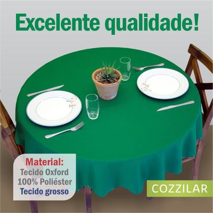 Imagem de Toalha De Mesa Redonda Oxford 1,40m X 1,40m 4 Lugares Liso Linda E Prática Cozzilar