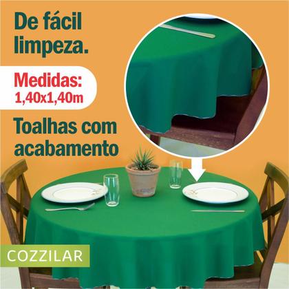 Imagem de Toalha De Mesa Redonda Oxford 1,40m X 1,40m 4 Lugares Liso Linda E Prática Cozzilar