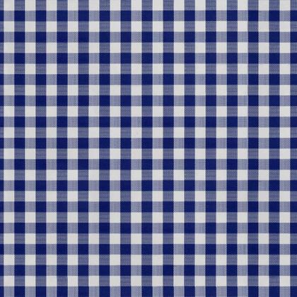 Imagem de Toalha De Mesa Redonda Xadrez Azul E Branco 4 Lugares