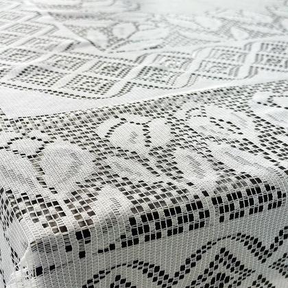 Imagem de Toalha De Mesa Renda 4 e 6 Cadeiras Quadrada/Retangular Branca Bege e Vermelha - Envio Rápido