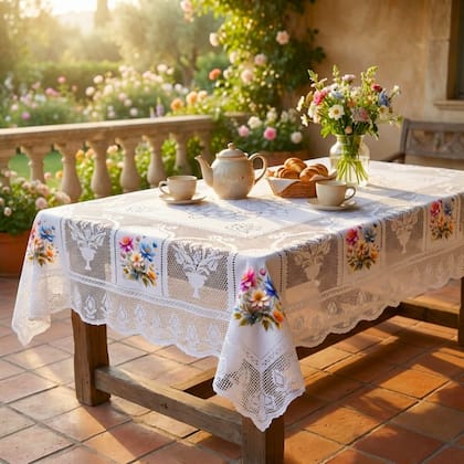 Imagem de Toalha de Mesa Renda 6 lugares Escolha Estampa