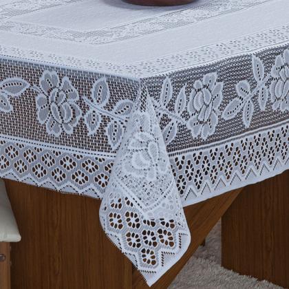 Imagem de Toalha de Mesa Renda Decorativa Redonda Quadrada Retangular Cozinha Várias Cores Floral