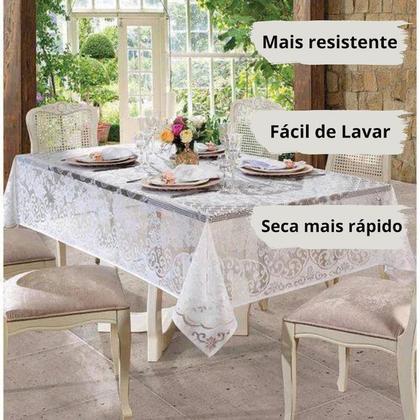 Imagem de Toalha de Mesa Renda Rosas Retangular 8 lugares Lepper