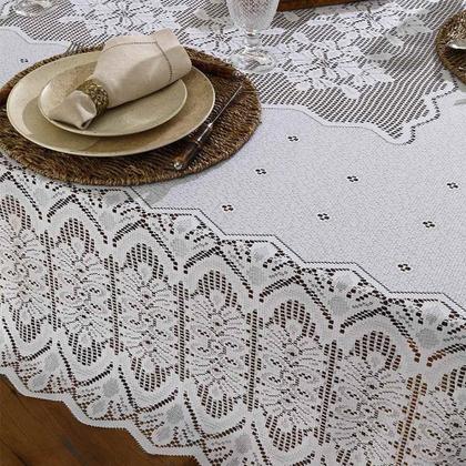 Imagem de Toalha de Mesa Rendada Clássica Arabesco 8 Lugares Retangular Interlar