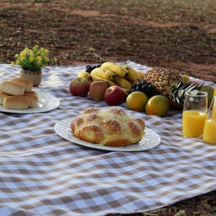 Imagem de Toalha de Mesa Retangular 10 Lugares Em Oxford Xadrez 3,00m X 1,45 Picnic Piquenique Várias Cores