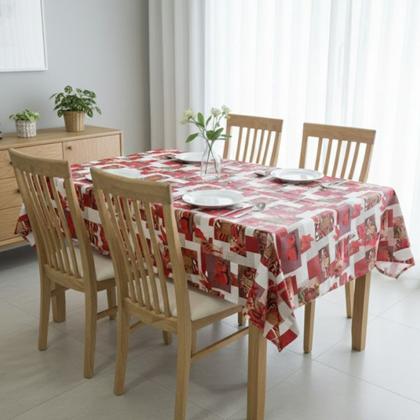 Imagem de Toalha de mesa retangular 10 lugares plástica térmica estampada