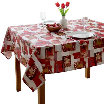 Imagem de Toalha de mesa retangular 10 lugares plástica térmica estampada