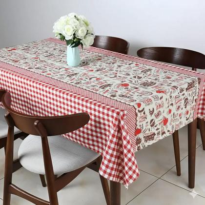 Imagem de Toalha de mesa retangular 10 lugares plástica térmica estampada