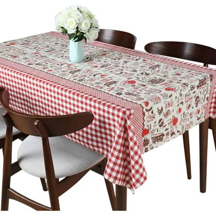 Imagem de Toalha de mesa retangular 10 lugares plástica térmica estampada