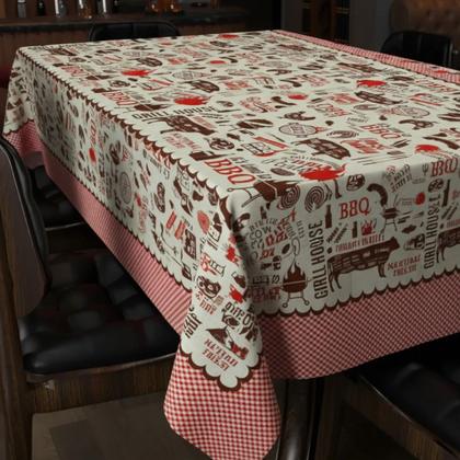 Imagem de Toalha de mesa retangular 10 lugares plástica térmica estampada