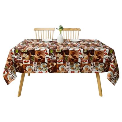 Imagem de Toalha de mesa retangular 4 6 8 10 lugares plástica térmica estampada