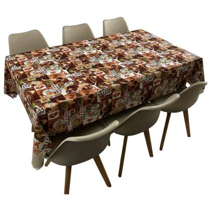 Imagem de Toalha de mesa retangular 4 6 8 10 lugares plástica térmica estampada