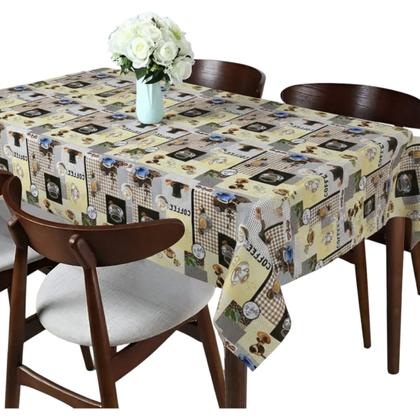 Imagem de Toalha de mesa retangular 4 6 8 10 lugares plástica térmica estampada