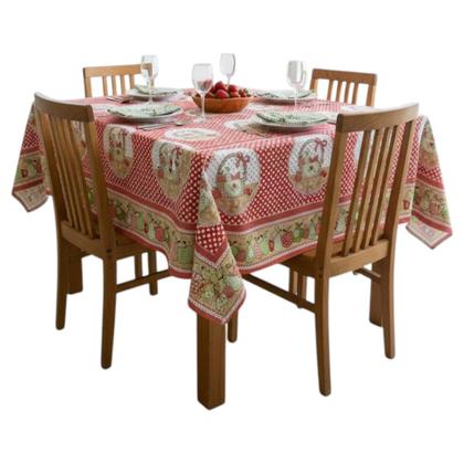 Imagem de Toalha de mesa retangular 4 6 8 10 lugares plástica térmica estampada