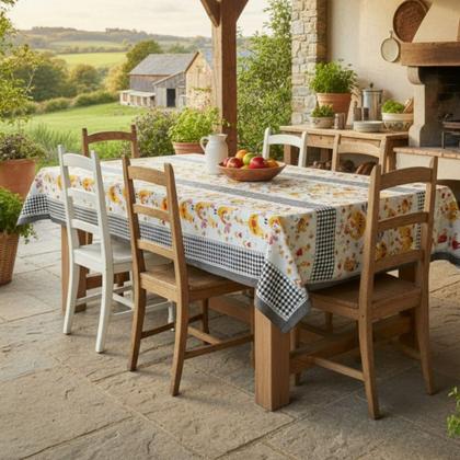 Imagem de Toalha de mesa retangular 4 6 8 10 lugares plástica térmica estampada