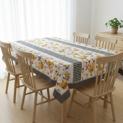 Imagem de Toalha de mesa retangular 4 6 8 10 lugares plástica térmica estampada