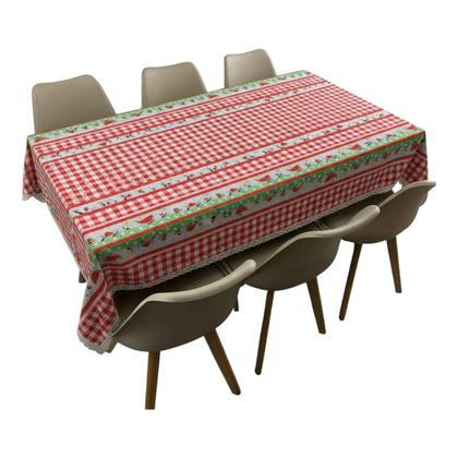 Imagem de Toalha de mesa retangular 4 6 8 10 lugares plástica térmica estampada